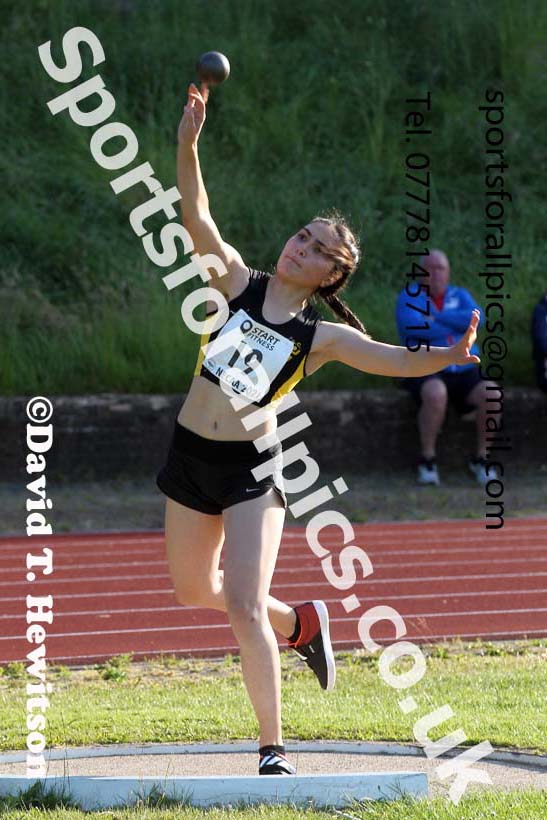3Shot putt, 2021 North East Grand Prix No.4, Monkton, Wednesday, June 30th. Photo: David T. Hewitson/Sports for All Pics